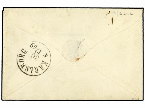 ✉ SUECIA. 1869 (Dec 27). Delightful Ladies's envelope to Kar