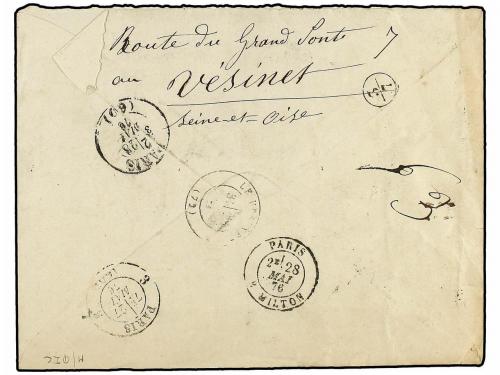 ✉ EGIPTO. 1876 (May 21). Cover to Paris franked by France 18