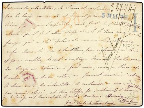 ✉ LUXEMBURGO. 1876 (May). Luxembourg 12 1/2c. blue postal st