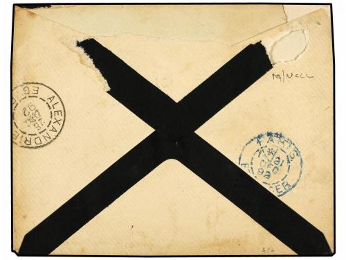 ✉ LEVANTE: CORREO FRANCES. 1892 (Dec 20). Mourning cover to 