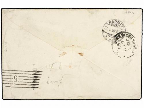 ✉ HONDURAS. Sc. 67(2),68. 1893. Circulada a ALEMANIA. 10 cts