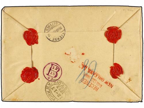 ✉ HONDURAS. Sc. 70,72. 1892. TEGUCIGALPA a SUIZA. 25 cts. bi