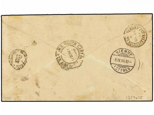 ✉ ARGENTINA. 1894. BUENOS AIRES a SUIZA. Entero Postal de 5 