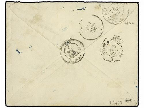 ✉ PORTUGAL. 1892. LISBOA a FRANCIA. Carta depositada directa