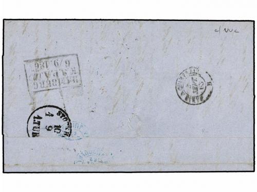 ✉ SUECIA. 1863 (Sept 2). Stampless entire letter from BARCEL