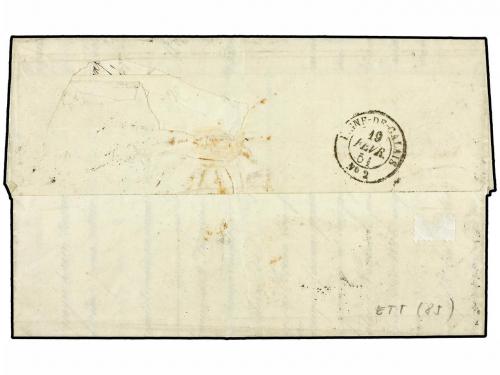 ¿ FRANCIA. 1851 (Feb 19). Entire letter from PARIS to BOSTON