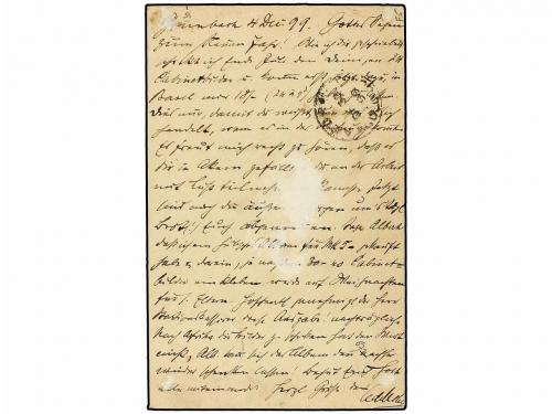 ✉ ALEMANIA ANTIGUOS ESTADOS: WURTEMBERG. 1899 (Dec 3). 10pfg