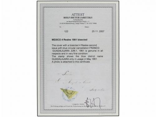 ✉ MEXICO. 1861 (Jun 1). (Guadalajara). Cover to SAYULA frank