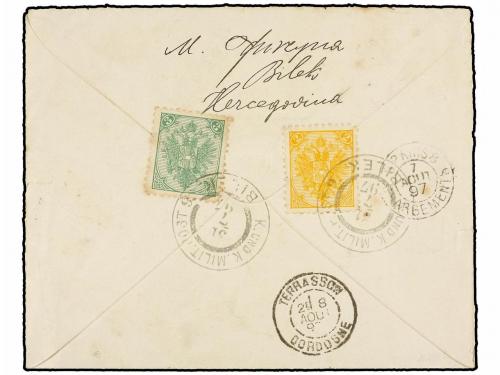 ✉ BOSNIA-HERZEGOVINA. 1897 (July 31). Registered usage of 5n
