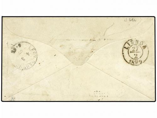 ✉ PORTUGAL. 1867. 10 r. yellow, 25 r. rose red (faults) and 