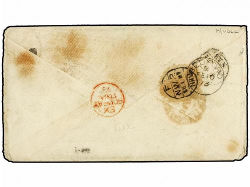 ✉ INDIA INGLESA. 1873 (Jan 15). Cover to BEDFORD, HERTS (UK)