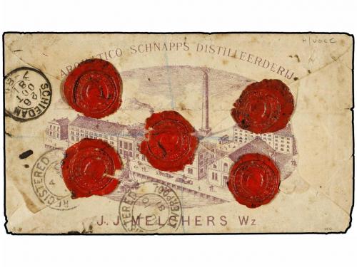 ¿ HOLANDA. 1881 (Aug 8). Registered cover from SCHIEDAM to Q