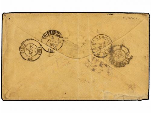 ✉ ESTADOS UNIDOS. 1859 (Aug). 3c. red on orange postal stati