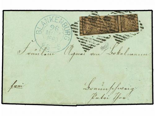 ✉ ALEMANIA ANTIGUOS ESTADOS: BRUNSWICK. 1860 (March 26). Cov