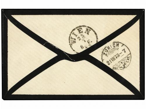 ¿ SUIZA. 1873 (July 21). Mourning cover to VIENNA (Austria)