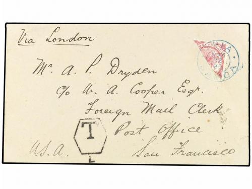 ✉ SAMOA. 1895 (May 22). Cover to SAN FRANCISCO via LONDON fr