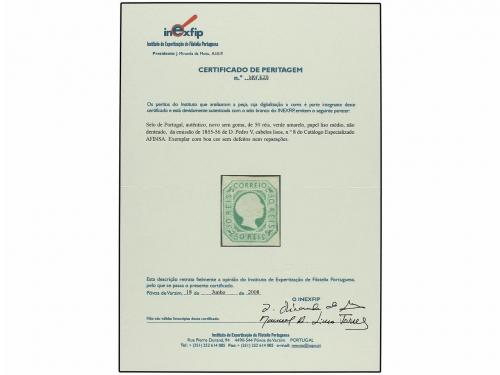 (*) PORTUGAL. Af. 8. 1855. 50 reis verde. MAGNÍFICO EJEMPLAR