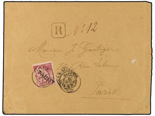 ✉ TAHITI. 1895 (Aug 10). Registered cover to Paris franked b