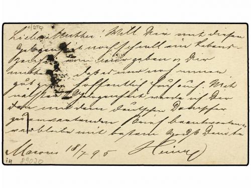 ✉ REPUBLICA DOMINICANA. 1895 (July 18). 3c. blue postal stat