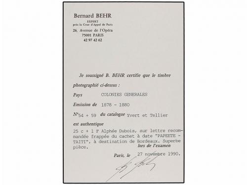 ✉ TAHITI. 1887 (April 13). Registered cover to Bordeaux fran