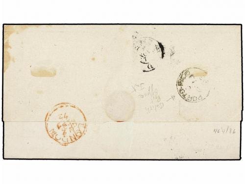 ✉ PUERTO RICO. 1872. S. JUAN a CADIZ. 25 cts. ultramar (4) c