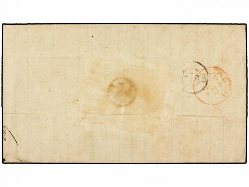 ✉ PUERTO RICO. 1874. S. JUAN a CADIZ. 25 cts. azul, bloque d