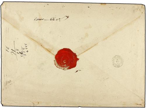 ✉ EGIPTO. 1869. Sobre con lacrador al dorso CONSULADO ESPAÑO