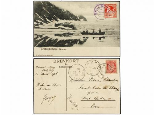 ✉ NORUEGA. 1906 (Aug 14). Postcard from advent Bay to France