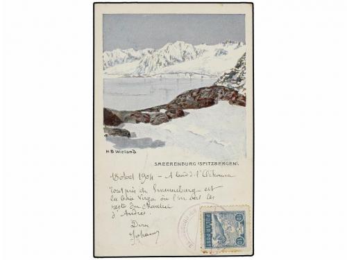 ¿ NORUEGA. 1904 (Aug 18). Colour postcard of Smeerenburg to