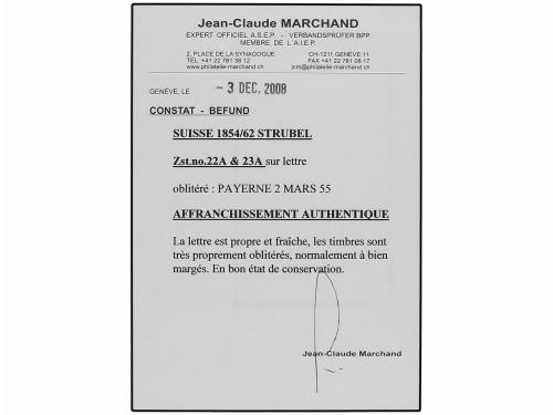 ¿ SUIZA. 1855 (March 2). Entire letter from Payerne to Lausa