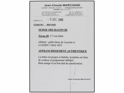 ¿ SUIZA. 1853 (May 3). Entire letter to Freiburg franked by