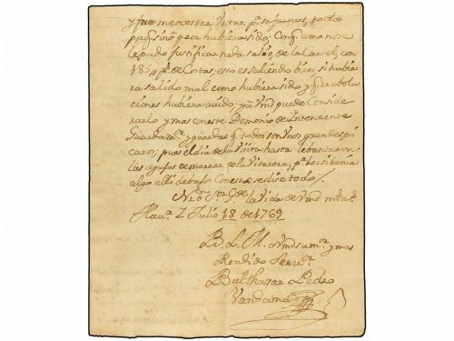 ✉ ESPAÑA. 1769 (July 18). Entire letter from HAVANA to SANTA