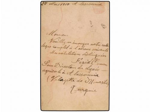 ¿ TURQUIA. 1910. Postal stationery card showing bilingual AL