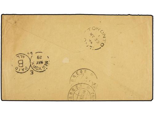 ✉ PUERTO RICO. Ed. 106, 107, 110. 1894. MAYAGUEZ a TORONTO (