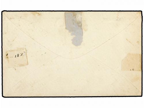 ✉ ITALIA. 1877. Superb small brown printed envelope "Auguri 