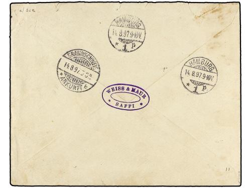 ✉ MARRUECOS ALEMAN. 1897 (Aug 4). Cover from SAFFI to BREMEN