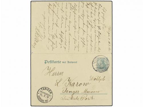 ✉ MARRUECOS ALEMAN. 1911 (March 5). TANGIER. Germania 5pf.+5