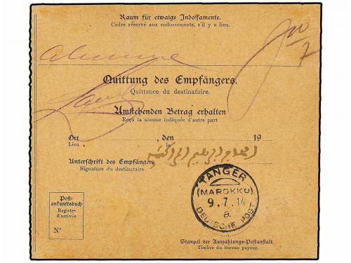 ¿ MARRUECOS ALEMAN. 1914 (July 8). CASABLANCA. Money Order F