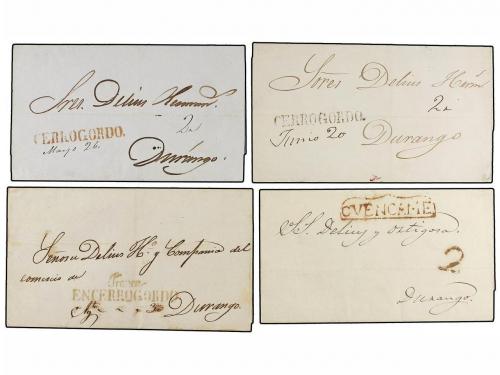 ✉ MEXICO. 1842-64. DURANGO. Diecisiete cartas de CERRO GORDO