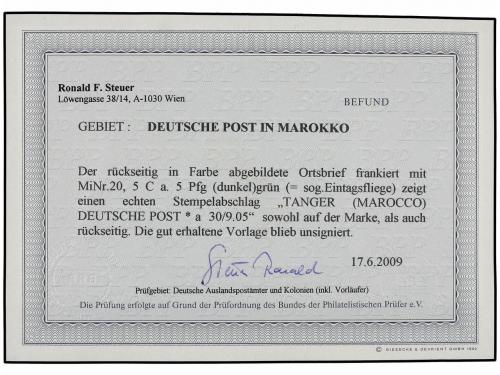 ¿ MARRUECOS ALEMAN. 1905 (Sept 30). Local cover bearing sing