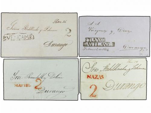 ✉ MEXICO. 1842-64. DURANGO. Diecisiete cartas de CERRO GORDO