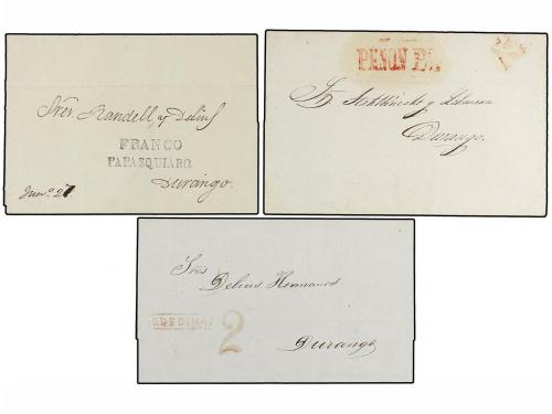 ✉ MEXICO. 1842-64. DURANGO. Diecisiete cartas de CERRO GORDO