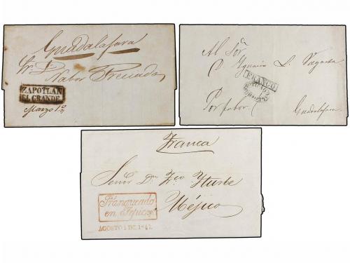 ✉ MEXICO. 1829-46. GUADALAJARA. Seis cartas de SAN BLAS, SAN