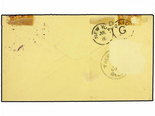 ✉ MEXICO. Sc. 148. 1883. MÉXICO a NEW JERSEY (U.S.A.). 6 cts