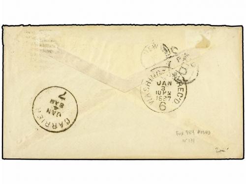 ¿ PANAMA. 1887. PANAMÁ a U.S.A. Circulada con sello de Colom