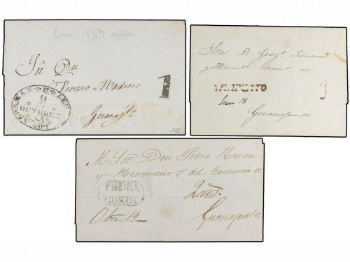 ✉ MEXICO. 1831-1855. GUANAJUATO. Nueve cartas de GUANAJUATO 