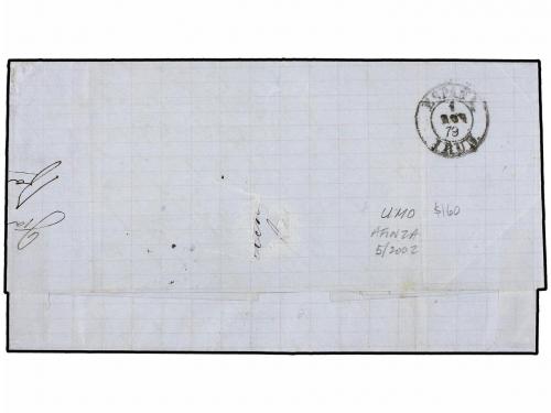 ✉ PUERTO RICO. 1879. MAYAGUEZ a ESPAÑA. 15 cts. verde y 25 c