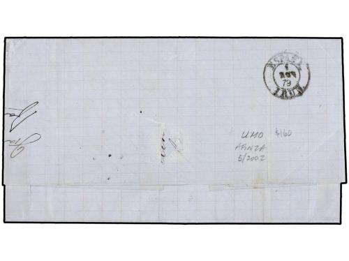 ✉ PUERTO RICO. Ant. 25, 26. 1879. MAYAGUEZ a ESPAÑA. 15 cts.