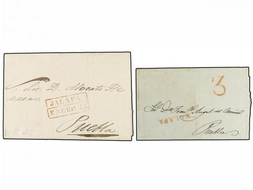 ¿ MEXICO. 1830-47. JALAPA. Cinco cartas de JALAPA (3), MISAN