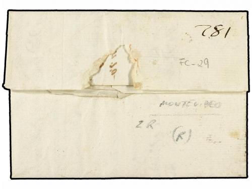 ✉ URUGUAY. 1799 (31 Julio). MONTEVIDEO a BUENOS AIRES. Marca